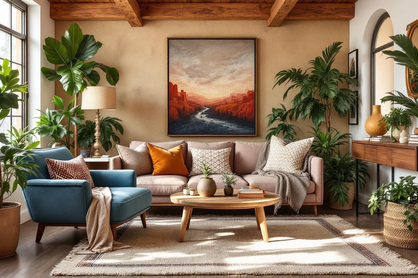 Salon bohème chic : idées déco pour créer une ambiance cosy et nature dans votre intérieur