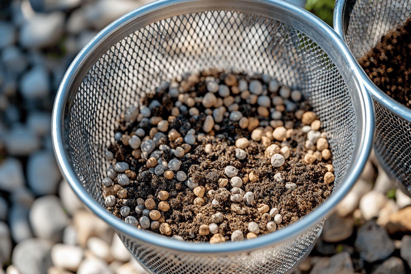 Tamis pour terre et cailloux de jardin au meilleur prix - maille 6 à 12mm