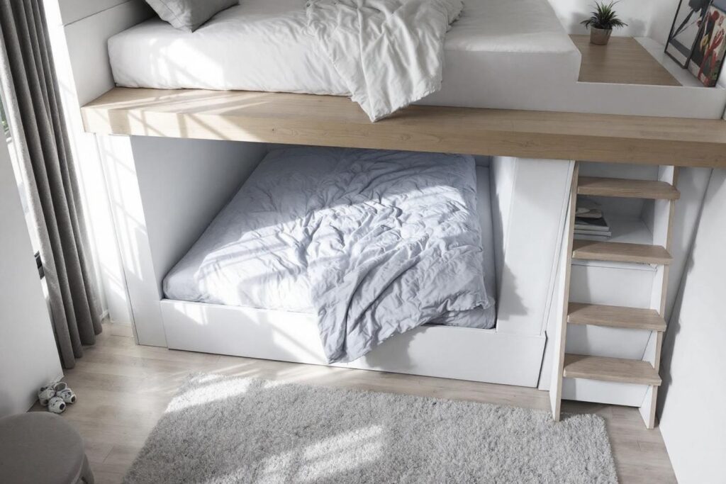 Comment aménager l'espace sous un lit mezzanine : 10 idées et solutions ...